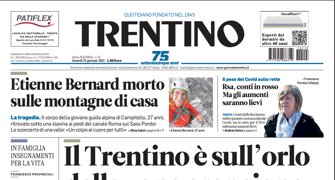 Editoria, dopo 75 anni chiude il giornale «Trentino» domani ultima edizione in edicola
